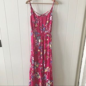 Torrid Raspberry Floral Challis Maxi Dress